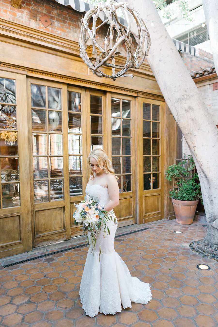 An Industrial Soft Blue & White Los Angeles Wedding via TheELD.com