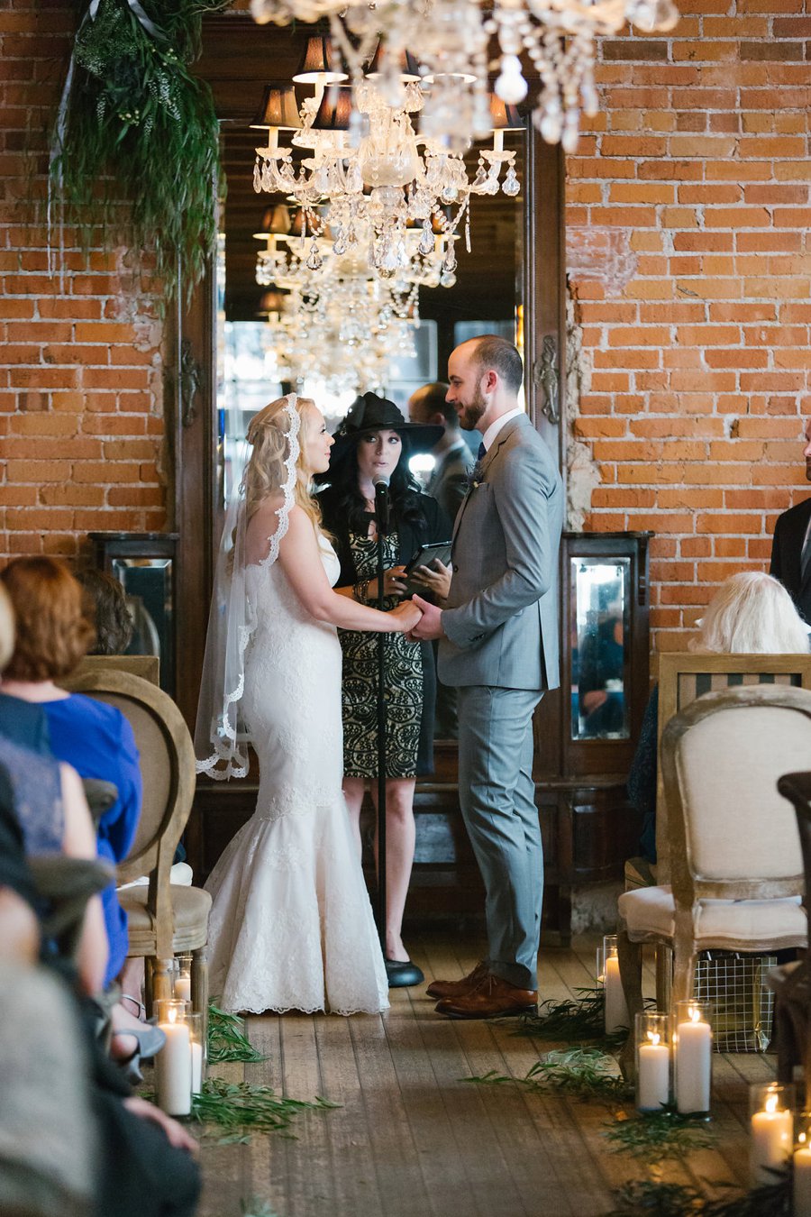 An Industrial Soft Blue & White Los Angeles Wedding via TheELD.com