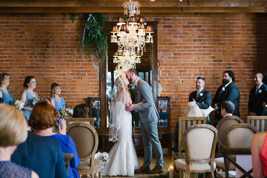 An Industrial Soft Blue & White Los Angeles Wedding via TheELD.com