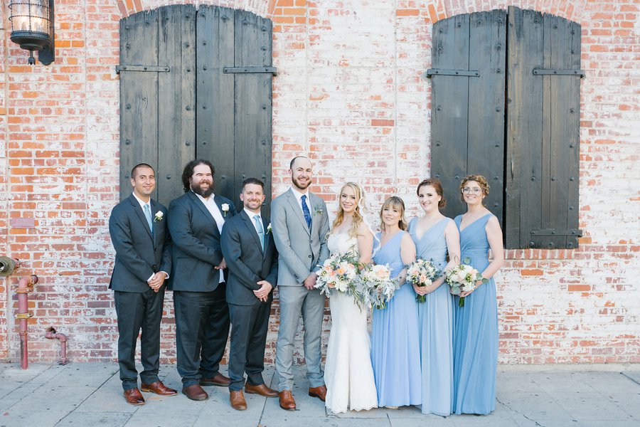 An Industrial Soft Blue & White Los Angeles Wedding via TheELD.com