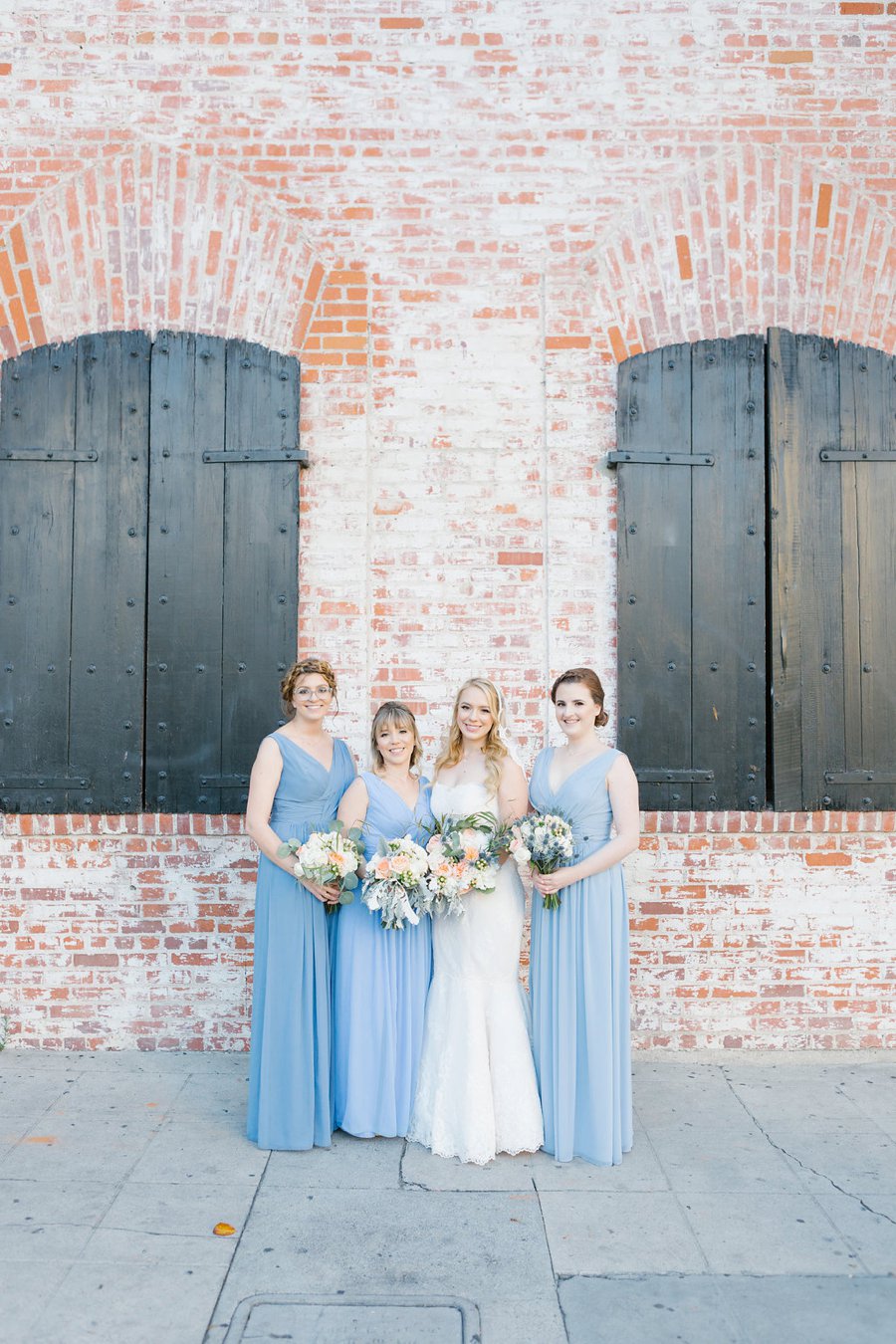 An Industrial Soft Blue & White Los Angeles Wedding via TheELD.com