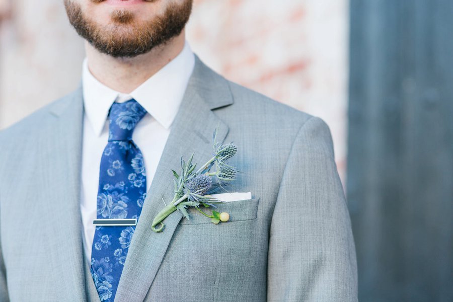 An Industrial Soft Blue & White Los Angeles Wedding via TheELD.com