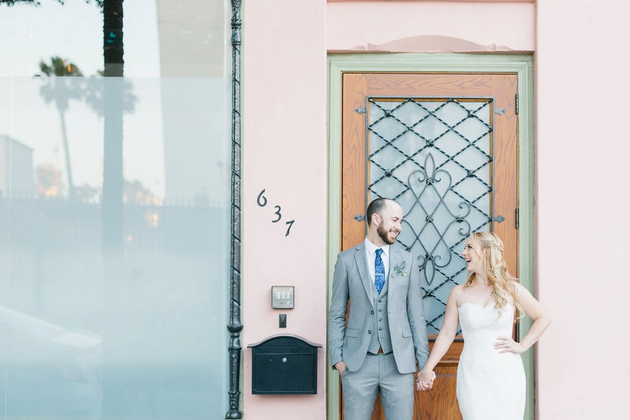 An Industrial Soft Blue & White Los Angeles Wedding via TheELD.com