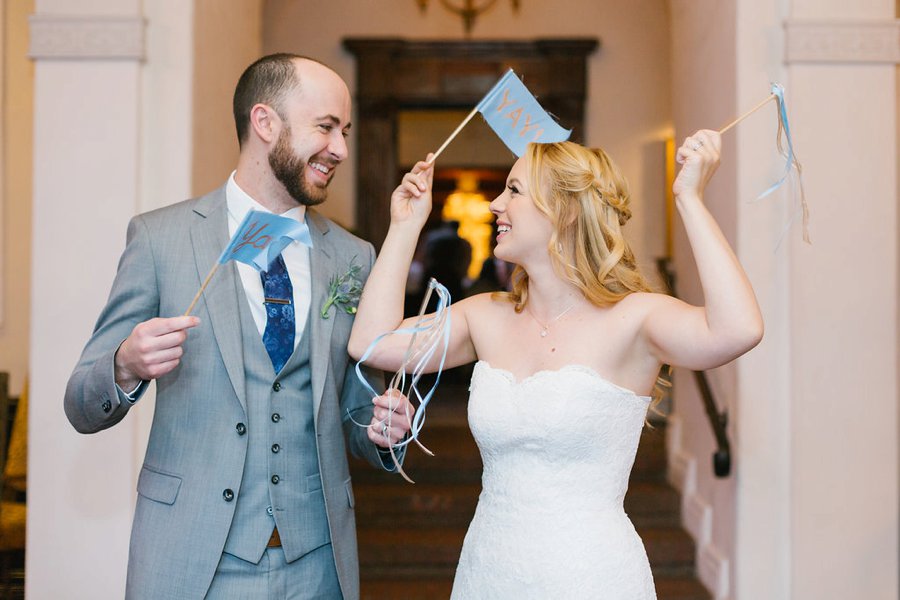 An Industrial Soft Blue & White Los Angeles Wedding via TheELD.com