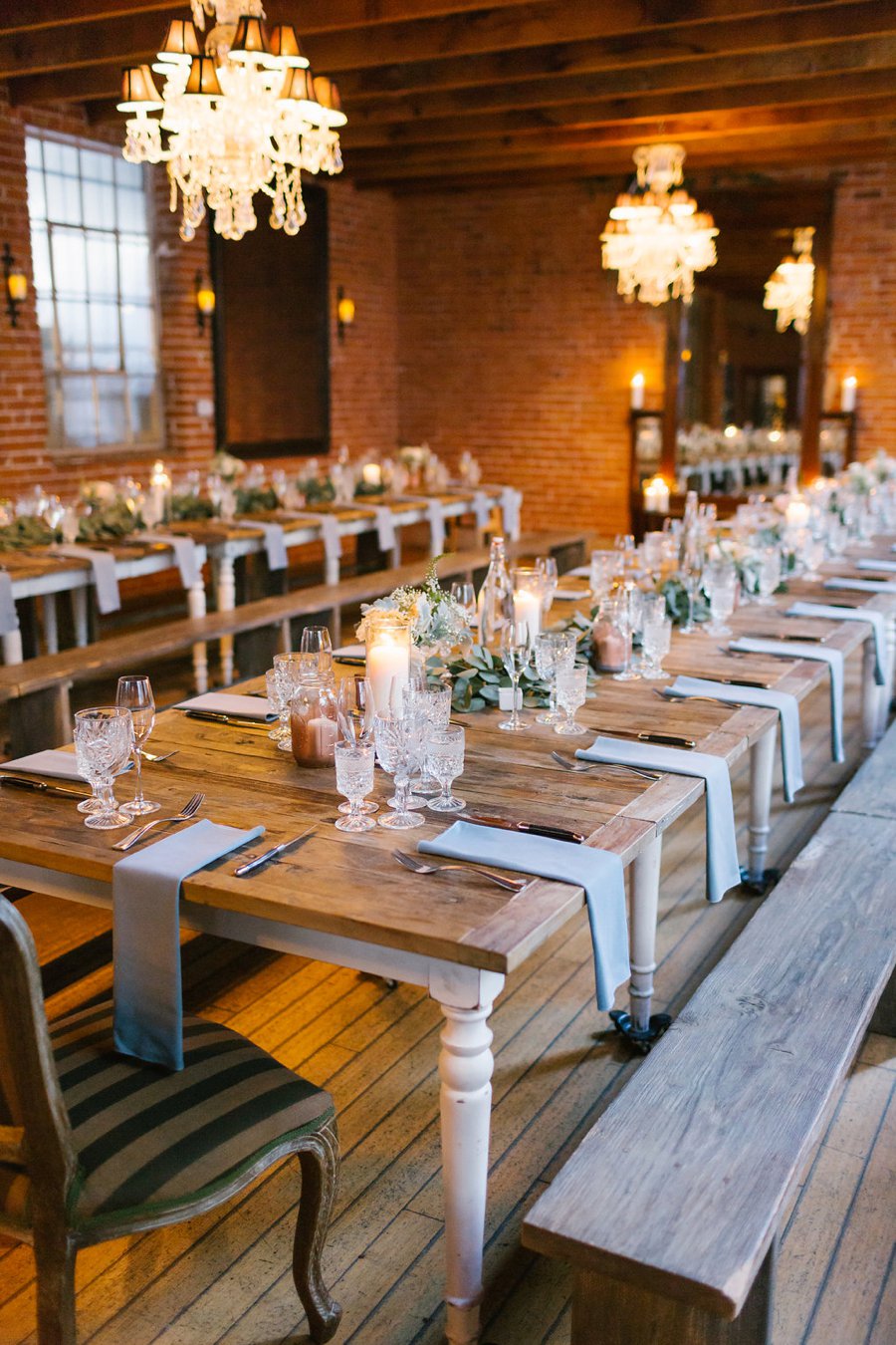 An Industrial Soft Blue & White Los Angeles Wedding via TheELD.com