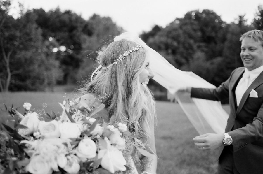 A Peach & Green Boho Ballroom Wedding via TheELD.com