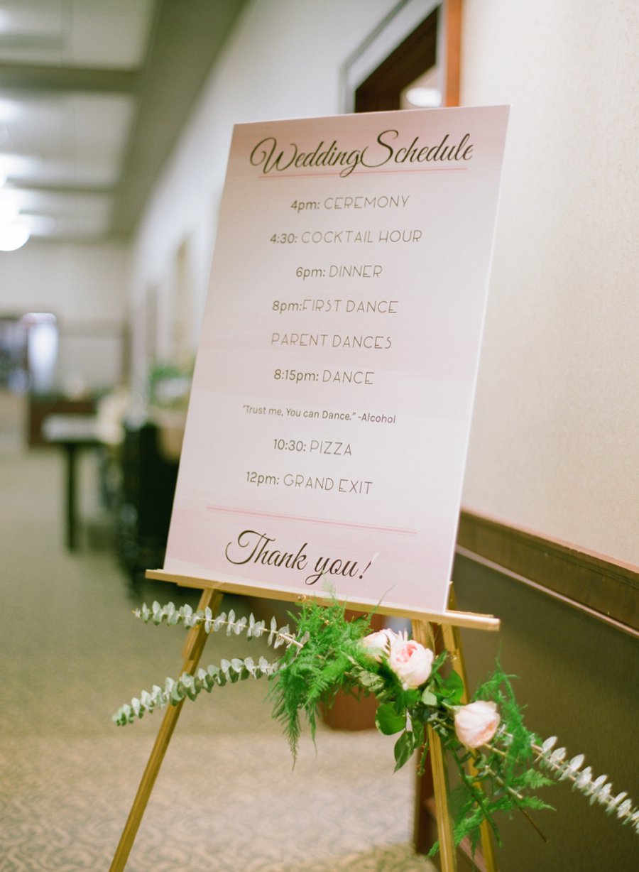 A Peach & Green Boho Ballroom Wedding via TheELD.com