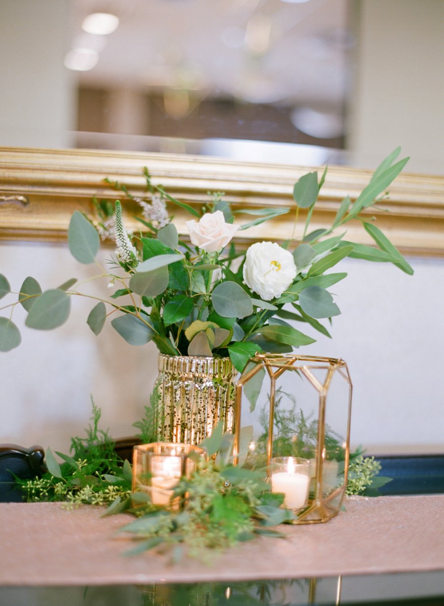 A Peach & Green Boho Ballroom Wedding via TheELD.com