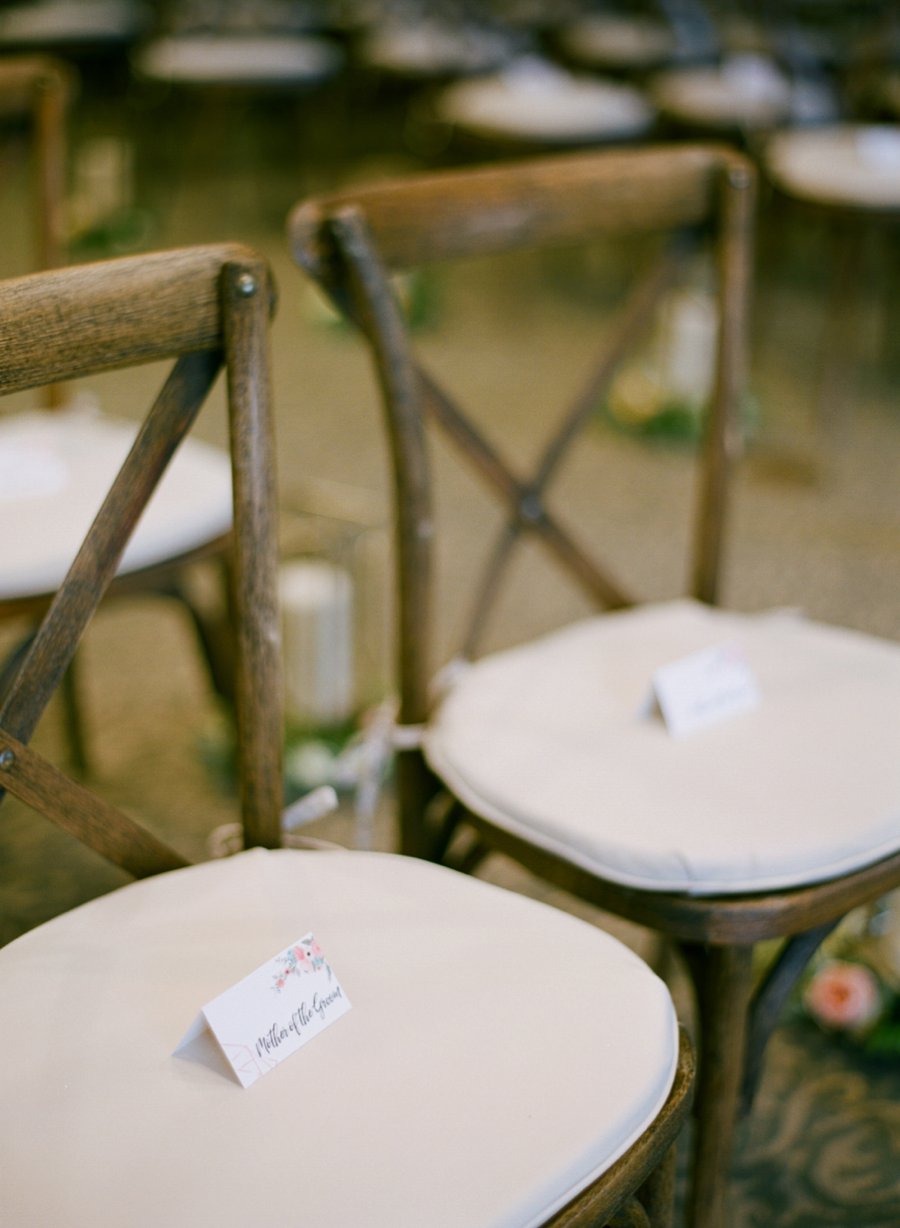 A Peach & Green Boho Ballroom Wedding via TheELD.com