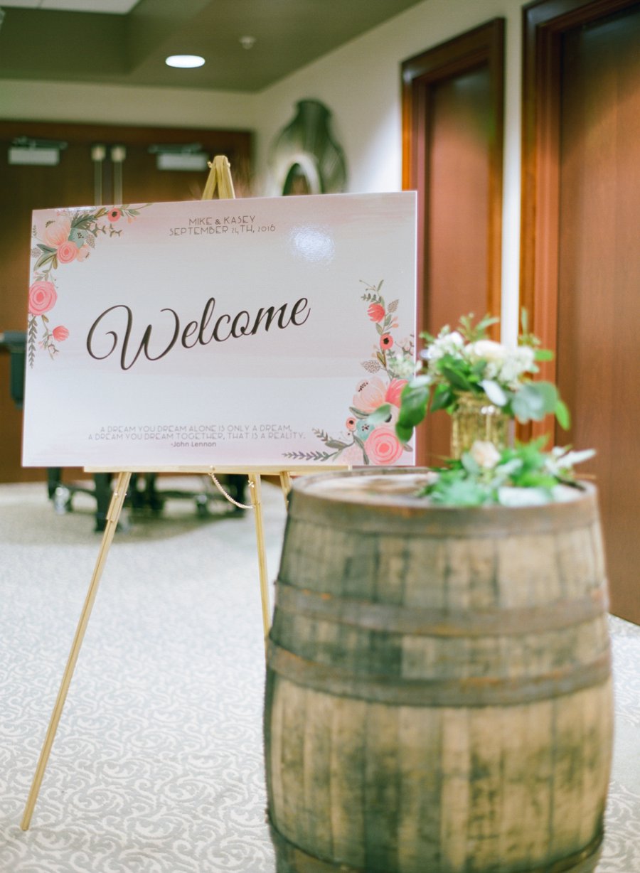 A Peach & Green Boho Ballroom Wedding via TheELD.com