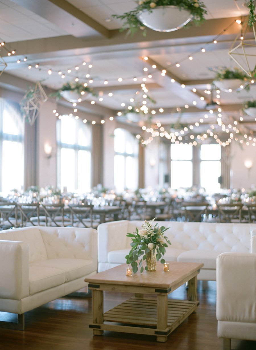 A Peach & Green Boho Ballroom Wedding via TheELD.com