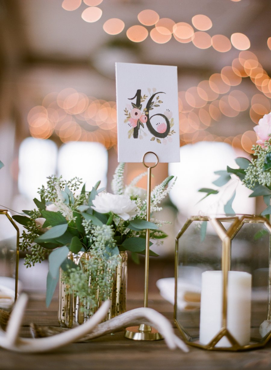 A Peach & Green Boho Ballroom Wedding via TheELD.com