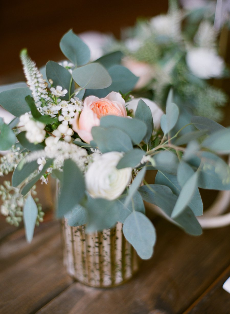 A Peach & Green Boho Ballroom Wedding via TheELD.com