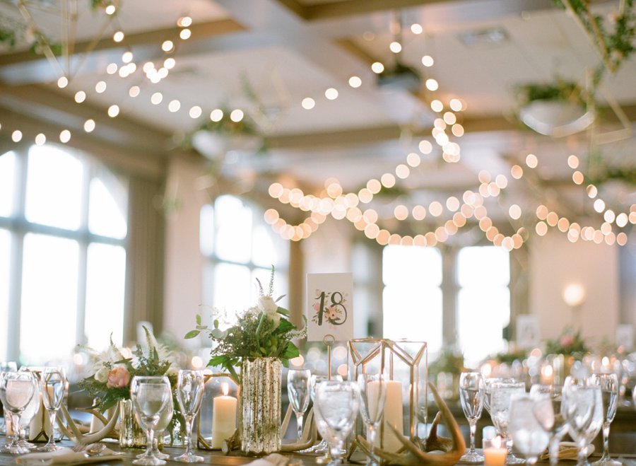 A Peach & Green Boho Ballroom Wedding via TheELD.com