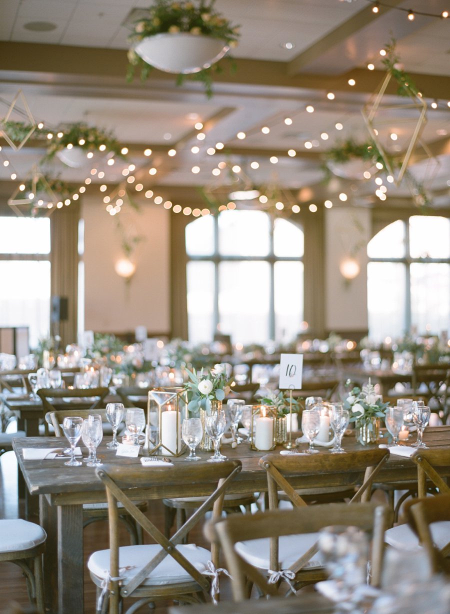 A Peach & Green Boho Ballroom Wedding via TheELD.com