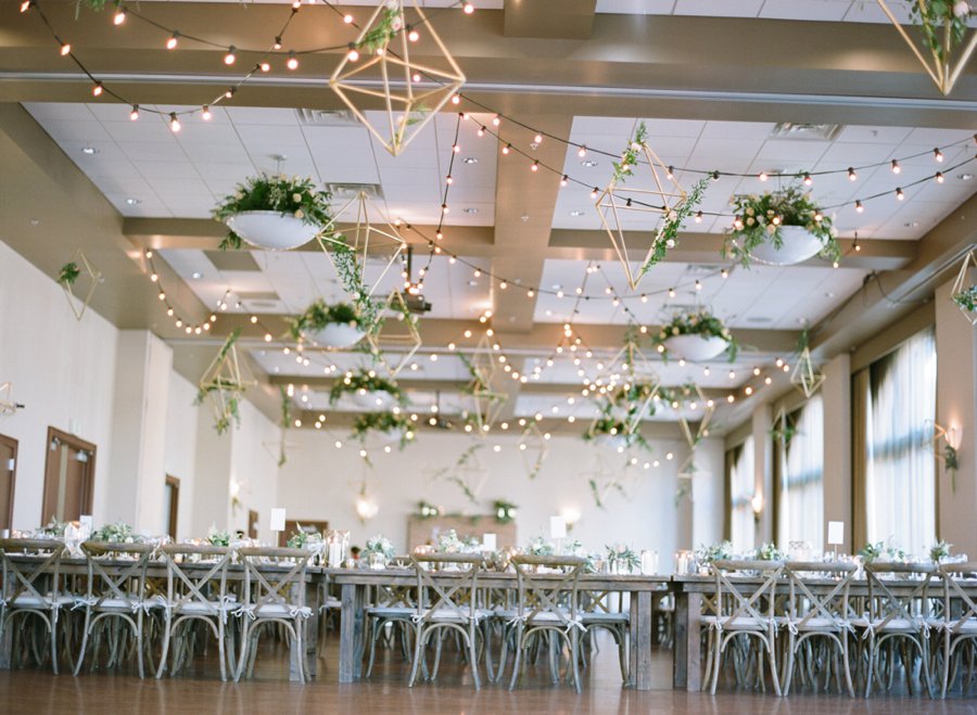 A Peach & Green Boho Ballroom Wedding via TheELD.com