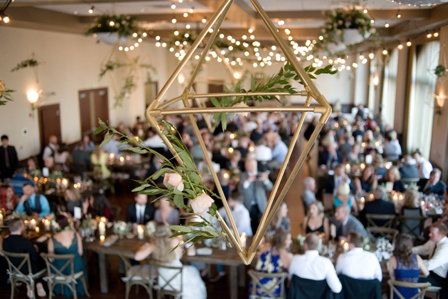 A Peach & Green Boho Ballroom Wedding via TheELD.com