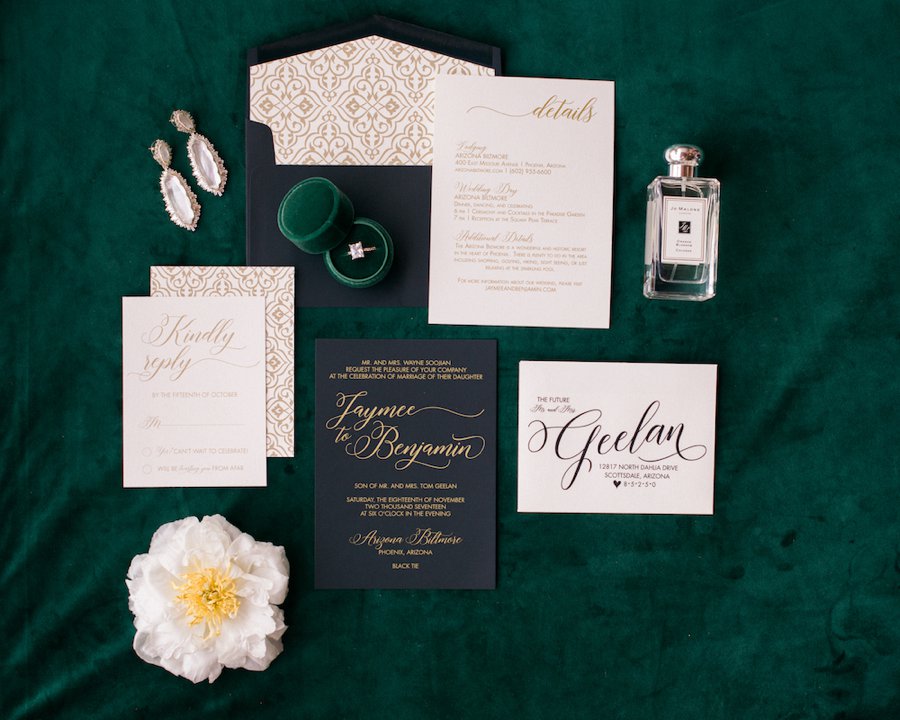 Elegant Emerald & Purple Black Tie Wedding Ideas via TheELD.com