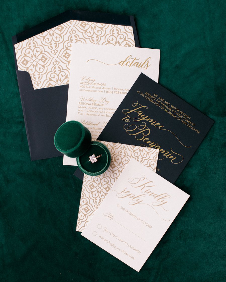 Elegant Emerald & Purple Black Tie Wedding Ideas via TheELD.com