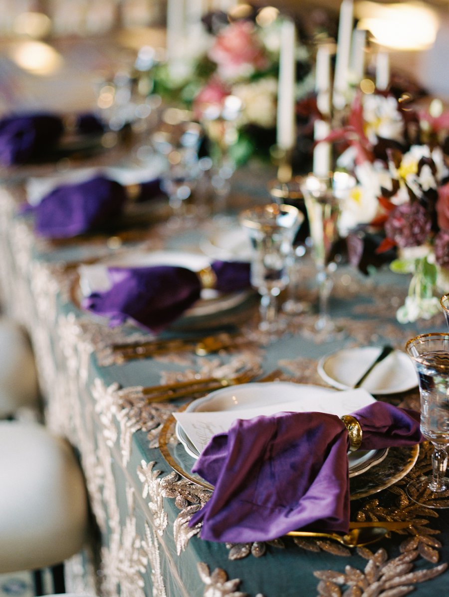 purple and black wedding centerpieces