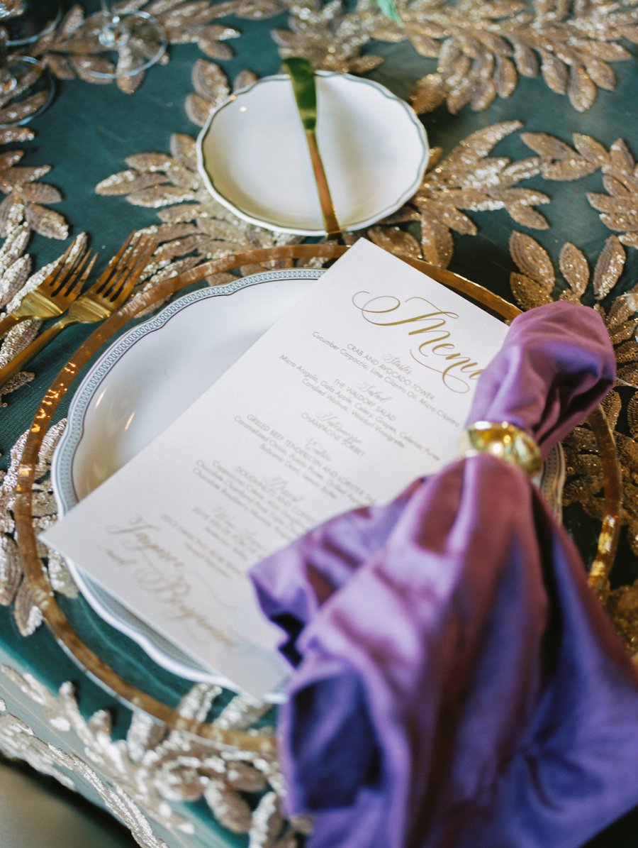 Elegant Emerald & Purple Black Tie Wedding Ideas via TheELD.com