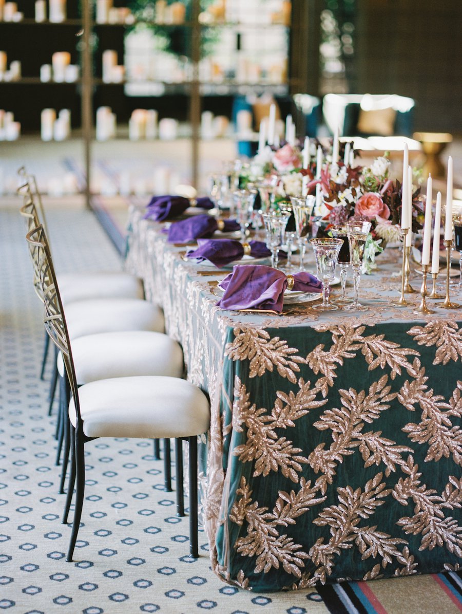 Elegant Emerald & Purple Black Tie Wedding Ideas via TheELD.com