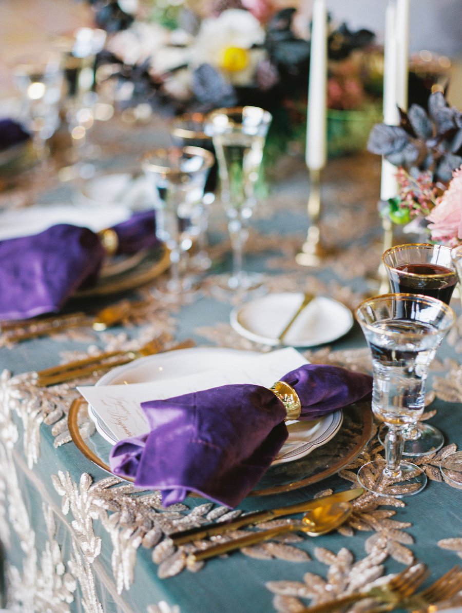 Elegant Emerald & Purple Black Tie Wedding Ideas via TheELD.com