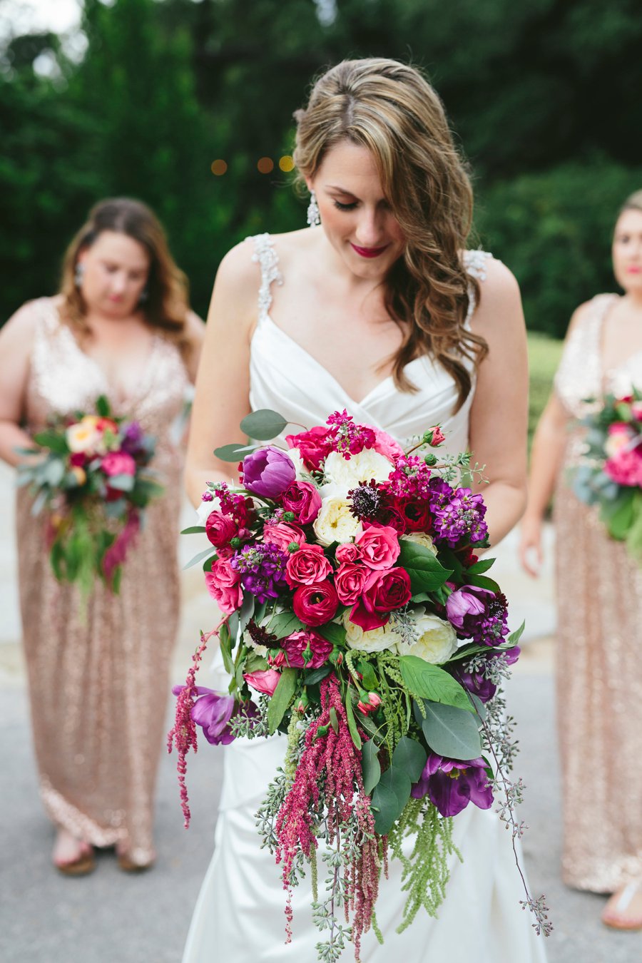 A Pink & Purple Outdoor Texas Garden Wedding via TheELD.com