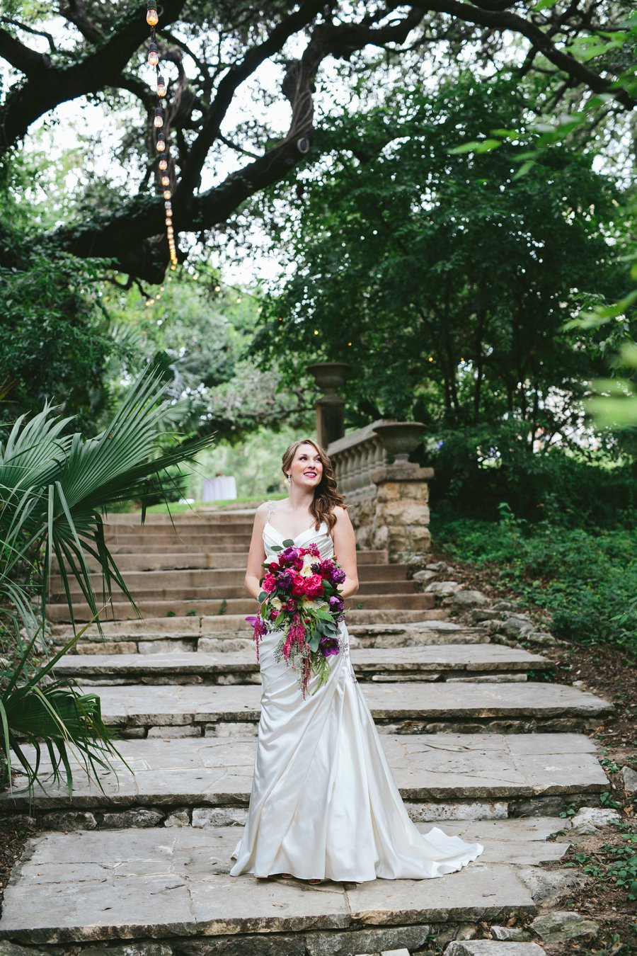 A Pink & Purple Outdoor Texas Garden Wedding via TheELD.com