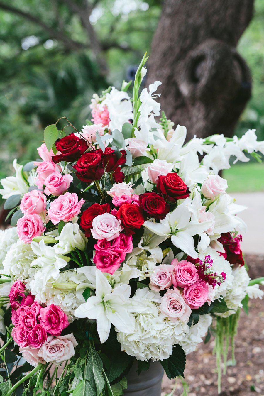 A Pink & Purple Outdoor Texas Garden Wedding via TheELD.com