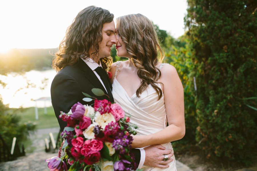 A Pink & Purple Outdoor Texas Garden Wedding via TheELD.com