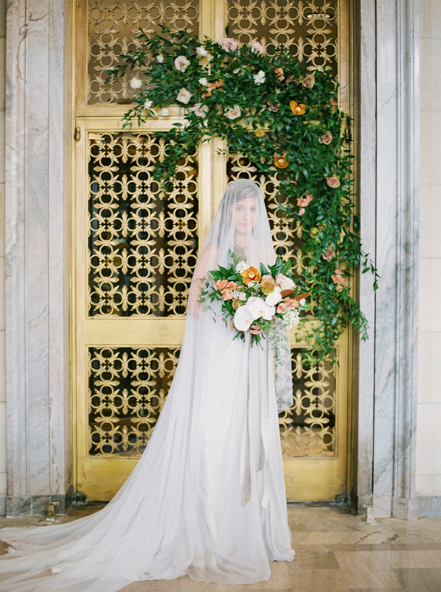 Romantic Peach & Orange Autumn Inspired Wedding Ideas via TheELD.com