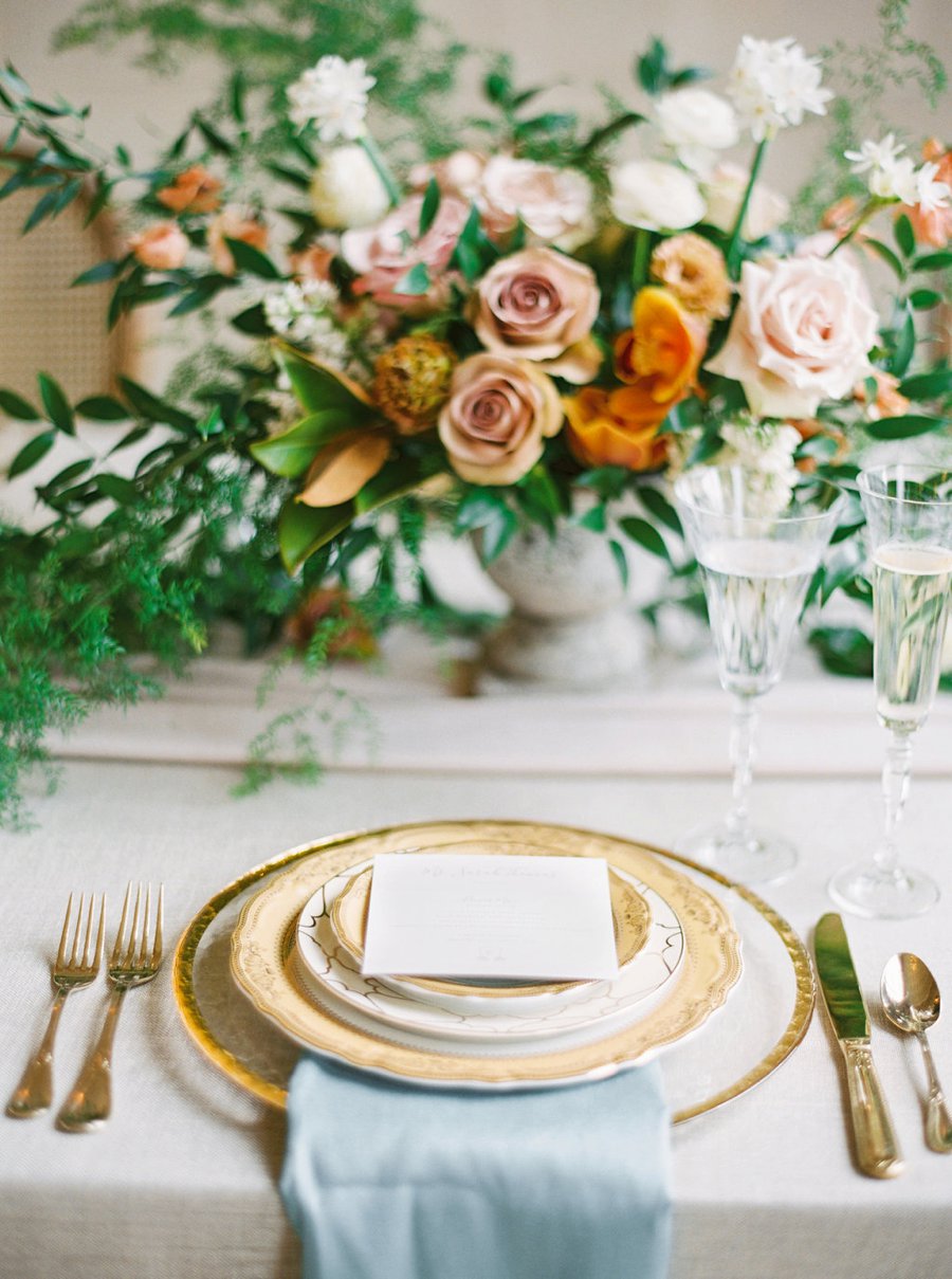 Romantic Peach & Orange Autumn Inspired Wedding Ideas via TheELD.com