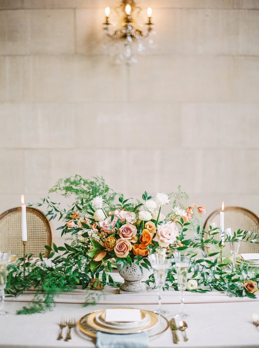 Romantic Peach & Orange Autumn Inspired Wedding Ideas via TheELD.com