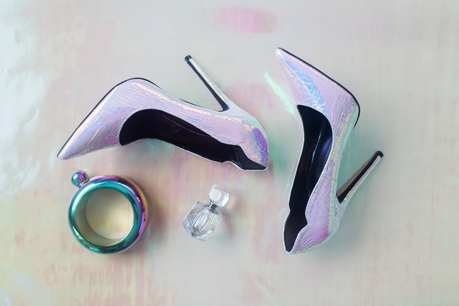 Modern Pink & Purple Iridescent Wedding Ideas via TheELD.com