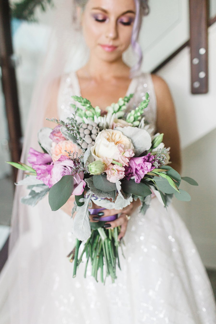 Modern Pink & Purple Iridescent Wedding Ideas via TheELD.com