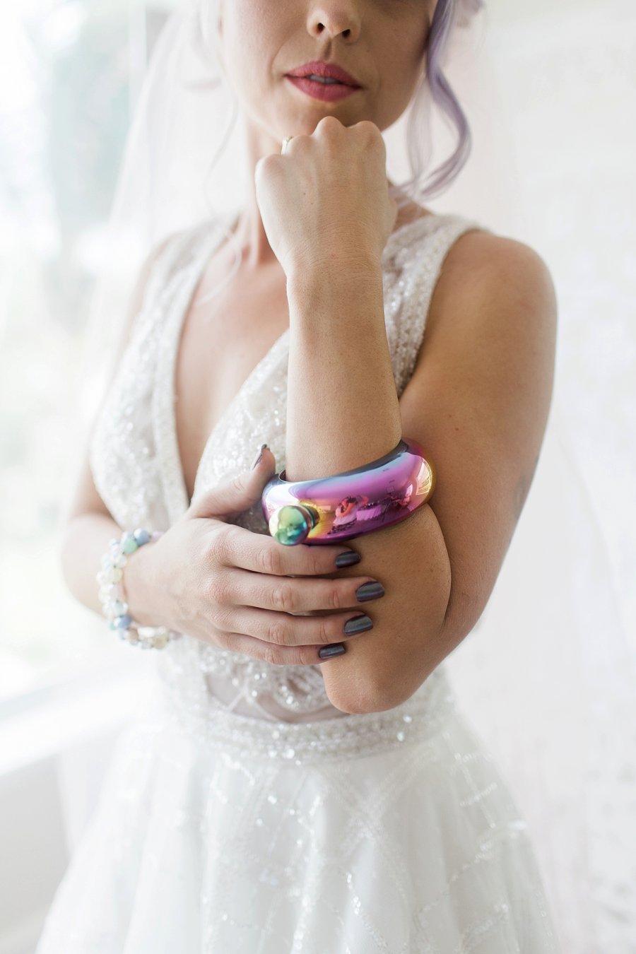 Modern Pink & Purple Iridescent Wedding Ideas via TheELD.com