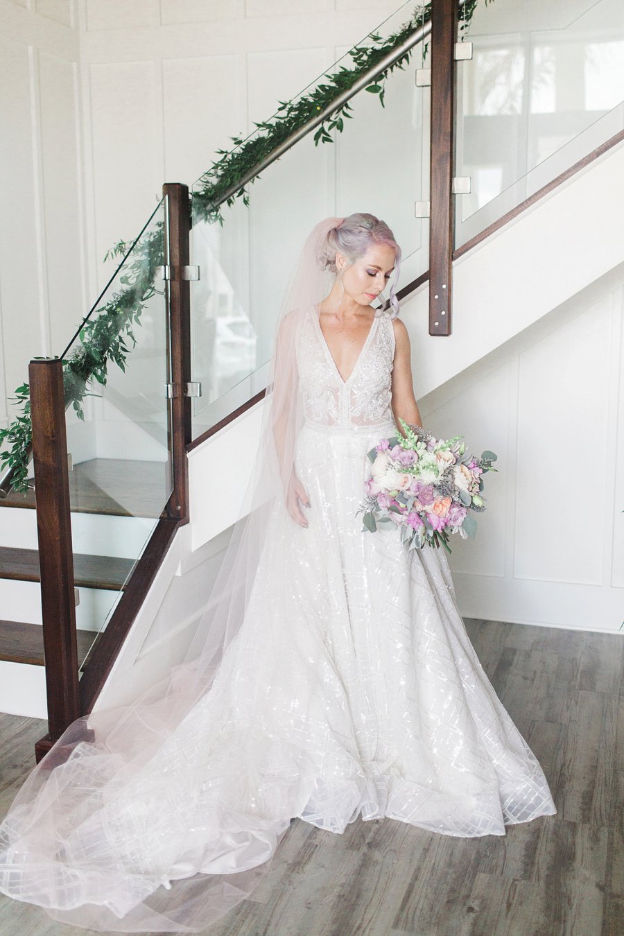 Modern Pink & Purple Iridescent Wedding Ideas via TheELD.com