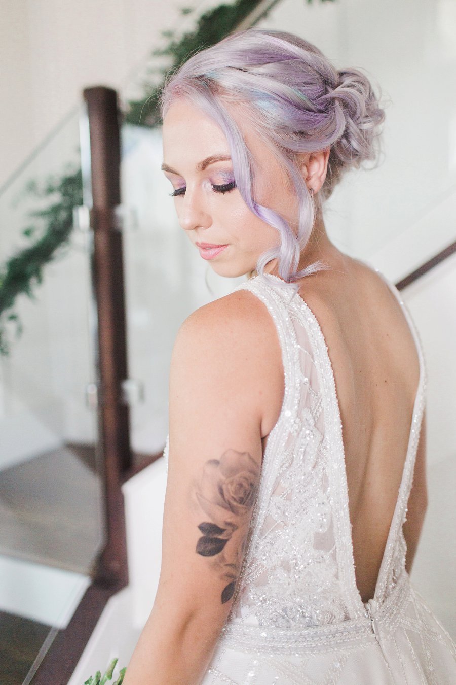 Modern Pink & Purple Iridescent Wedding Ideas via TheELD.com