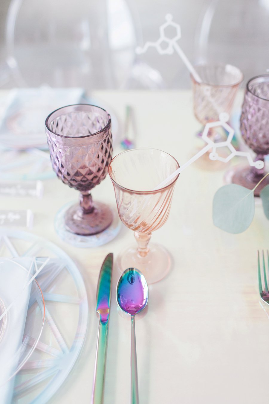 Modern Pink & Purple Iridescent Wedding Ideas via TheELD.com