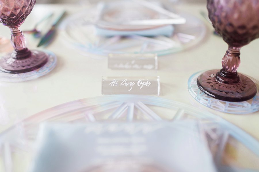 Modern Pink & Purple Iridescent Wedding Ideas via TheELD.com