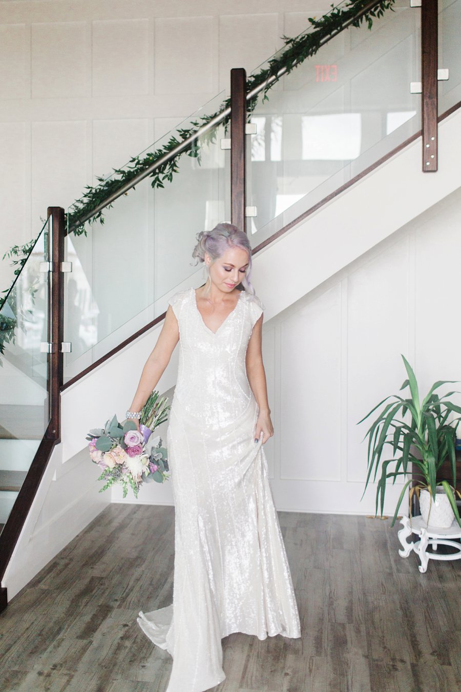 Modern Pink & Purple Iridescent Wedding Ideas via TheELD.com