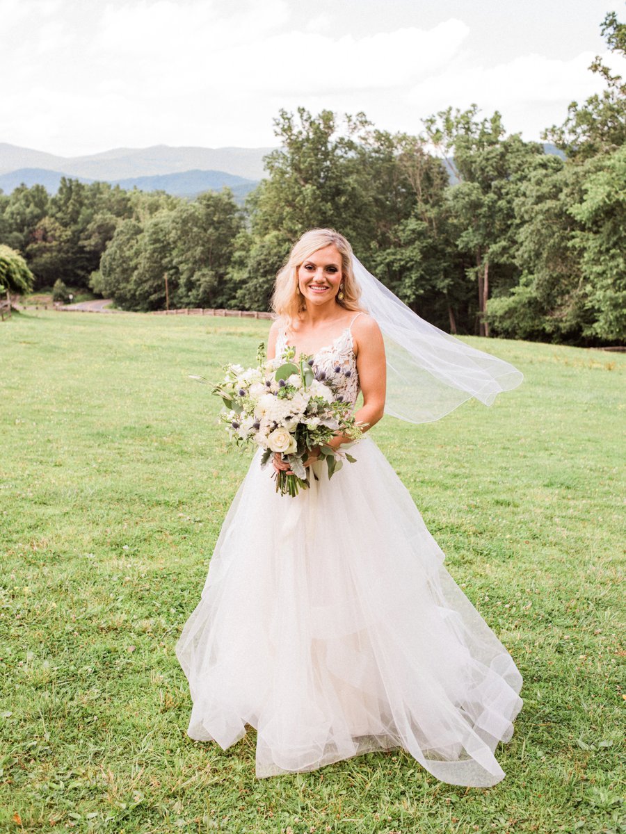 A Romantic Rustic White, Blush, & Blue Asheville Wedding via TheELD.com