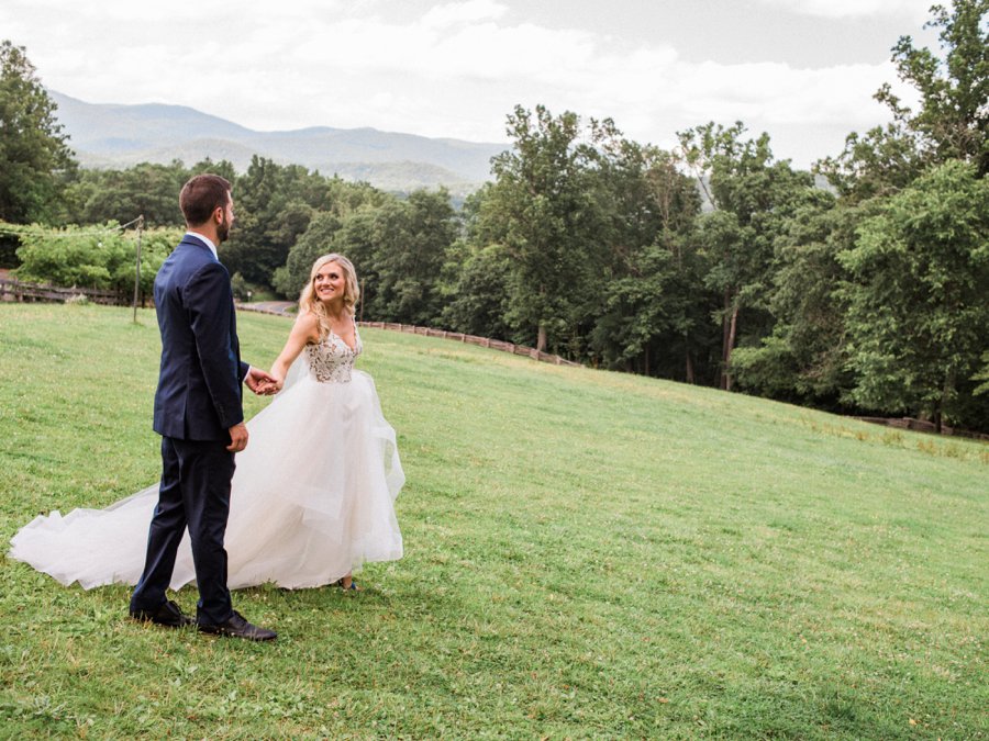 A Romantic Rustic White, Blush, & Blue Asheville Wedding via TheELD.com