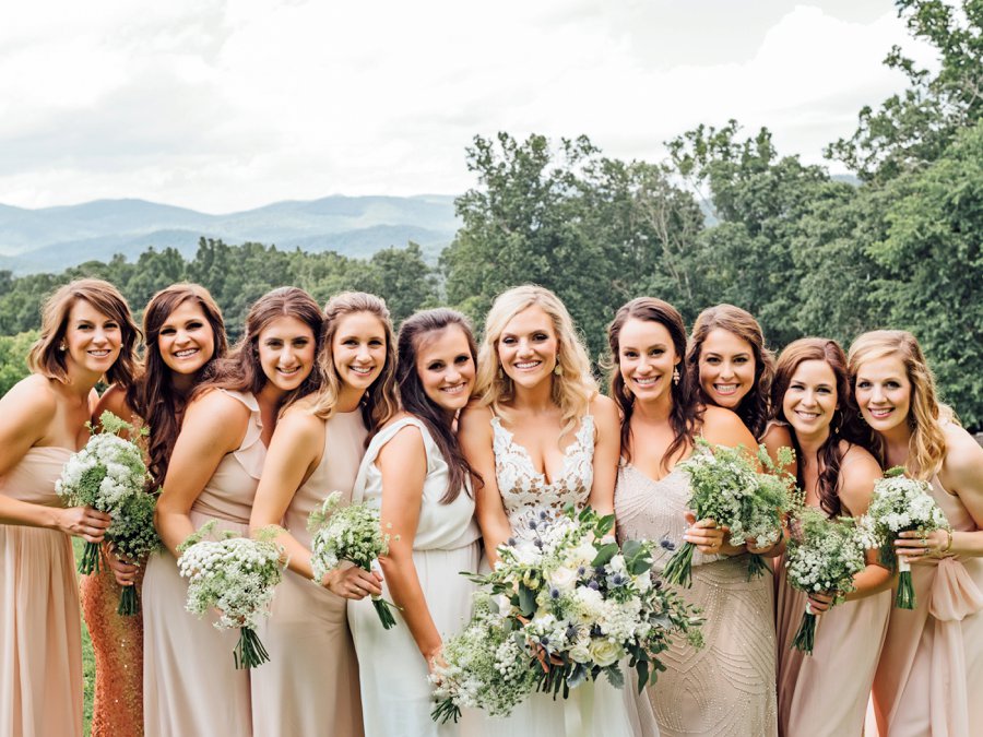 A Romantic Rustic White, Blush, & Blue Asheville Wedding via TheELD.com