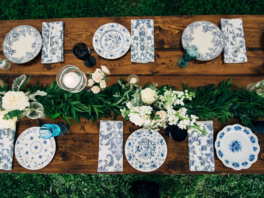 A Romantic Rustic White, Blush, & Blue Asheville Wedding via TheELD.com