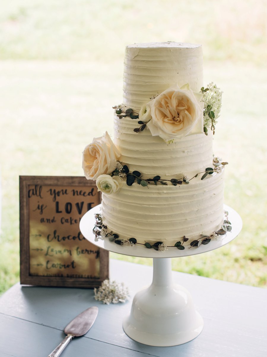 A Romantic Rustic White, Blush, & Blue Asheville Wedding via TheELD.com