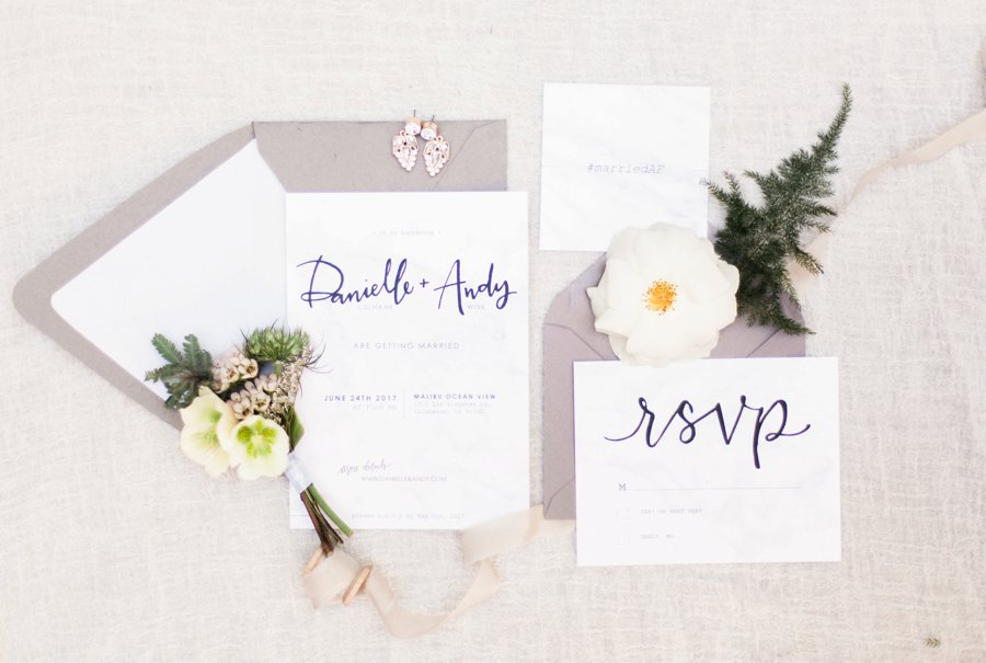 Elegant Amethyst & Marble Industrial Wedding Ideas via TheELD.com