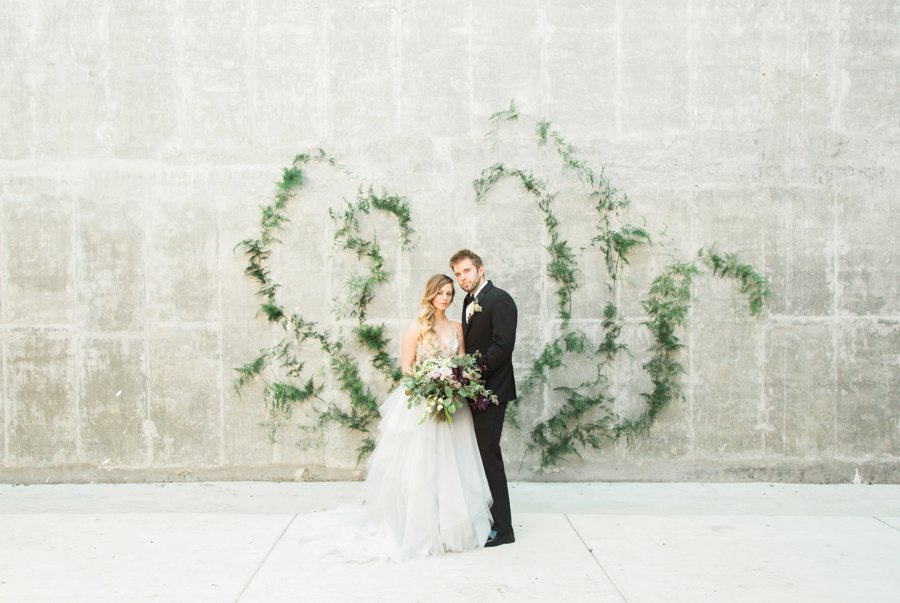 Elegant Amethyst & Marble Industrial Wedding Ideas via TheELD.com