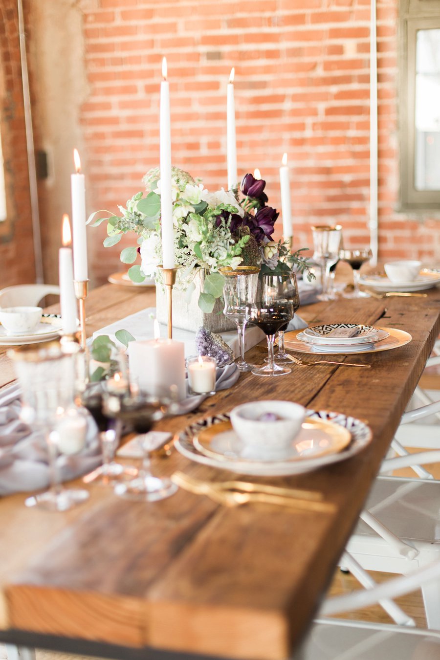 Elegant Amethyst & Marble Industrial Wedding Ideas via TheELD.com